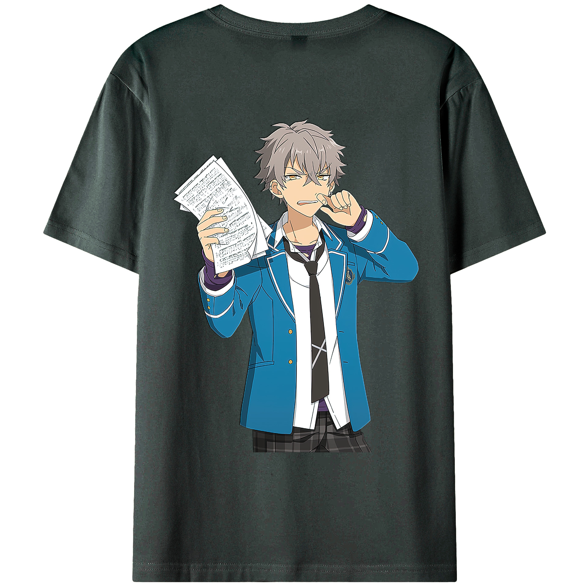 （画像用） あんさんぶるスターズ! Ensemble Stars 綿100％ メンズ半袖Tシャツ（バックプリント） 通気性